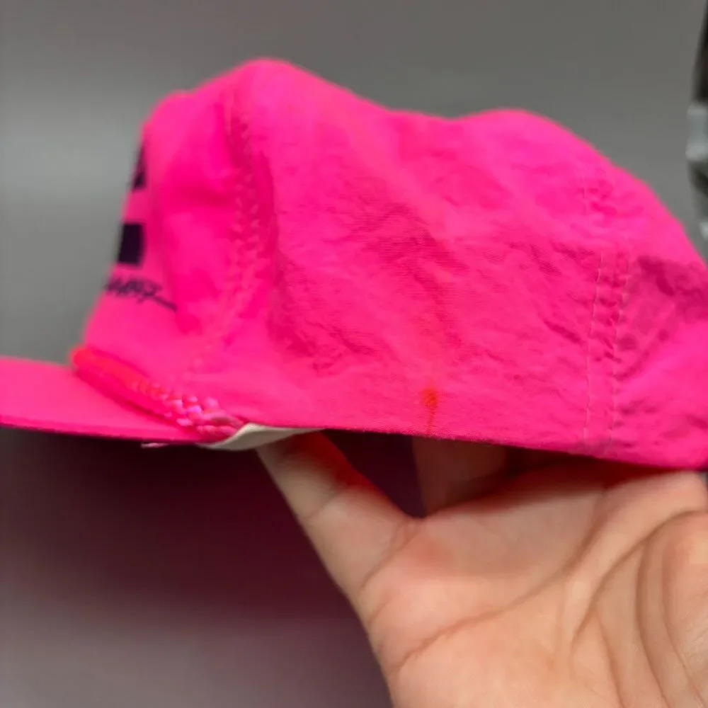 Vintage Cummins Racing Hat Neon Pink Strapback Adjustable Rope Cap Nylon 80s - Picture 9 of 9